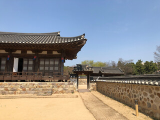 Naklejka premium Korean traditional architectural scenery photos