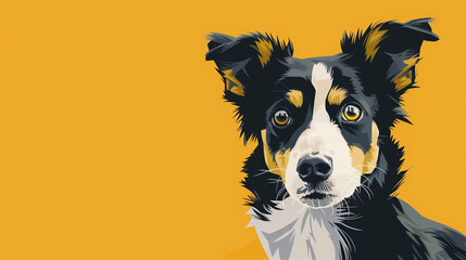 Vibrant Vector Portrait of a Jack Russell Terrier on a Golden Background