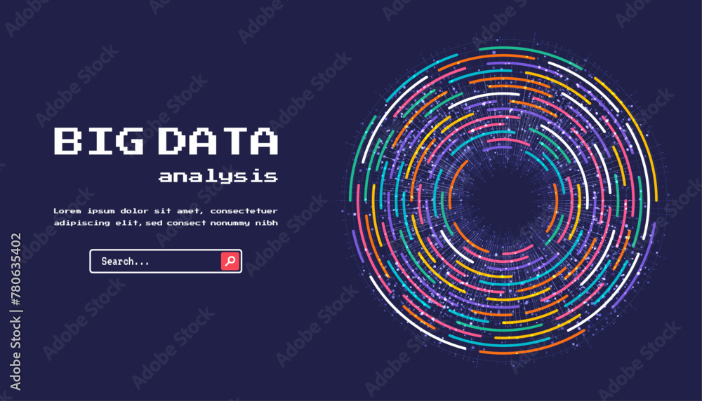 Poster technology background. big data visualization concept. abstract technology circuit board circle