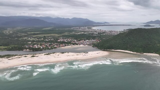 Aerial image of Guarda do Embaú Beach located in the state of Santa Catarina, Brazil