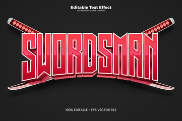 Swordsman editable text effect in modern trend style