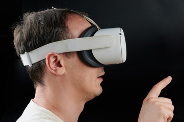 Person using virtual reality goggles