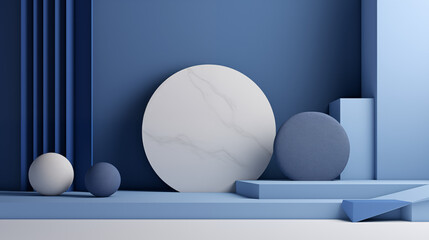 Decorative Easter eggs arranged in a vase with blue hues, casting shadows under soft light