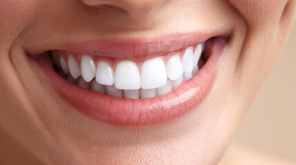 Close Up of a Womans Smile With White Teeth