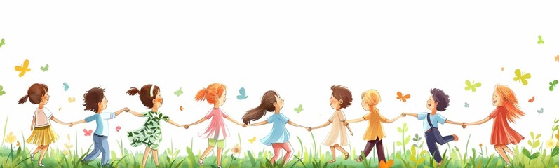 Friends holding hands. Friendship Day. AI generation.