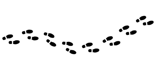 Step footprints paths, pattern footprints tracks isolated on white background. vector icon Illustration