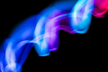 Abstract colorful irregular lines background. Long exposure. Light painting photography.