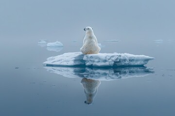 polar bear practicing yoga on an iceberg, finding inner peace amidst the frozen landscape - 780639455