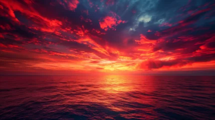 Foto op Plexiglas Sunset isolation background, Sunset on the beach, Illustration. © AI-Stocks