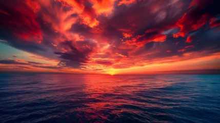 Foto op Canvas Sunset isolation background, Sunset on the beach, Illustration. © AI-Stocks