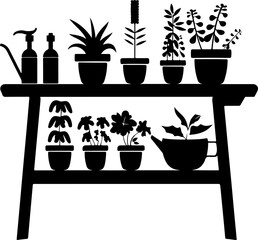 Potting Bench, simple silhouette