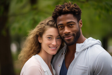 Obraz premium Generative AI picture of romantic scene young couple happy time together