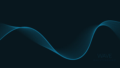 Abstract vector background with blue wavy lines. Blue wave background. Blue lines vector illustration. Curved wave. Abstract wave element for design.
