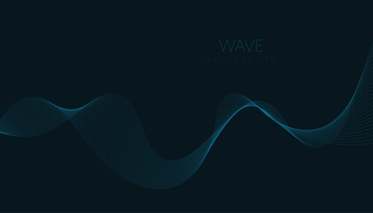 Abstract vector background with blue wavy lines. Blue wave background. Blue lines vector illustration. Curved wave. Abstract wave element for design.
