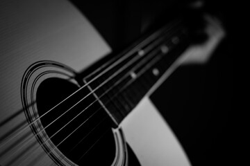 Close up of Acoustic guitar.Music background