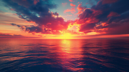 Fototapeta na wymiar Sunset isolation background, Sunset on the beach, Illustration.