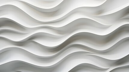 Fototapeta premium Captivating White Seamless 3D Waves Interplay of Light and Shadow for Sophisticated Wall Decor