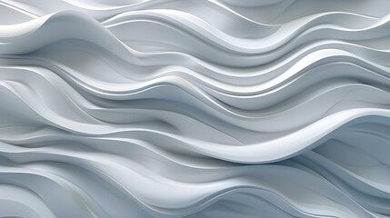 Mesmerizing 3D White Wave Pattern for Captivating Wall Decor and Elegant Interior Design