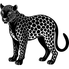 black-leopard-silhouette vector design 