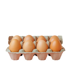 Brown eggs on transparent background, essential for cooking and baking