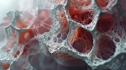 A surreal interpretation of the scarring and fibrosis present in idiopathic pulmonary fibrosis IPF ,super realistic,soft shadowns - obrazy, fototapety, plakaty