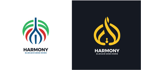 Abstract Circle Color Harmony Logo Template - obrazy, fototapety, plakaty