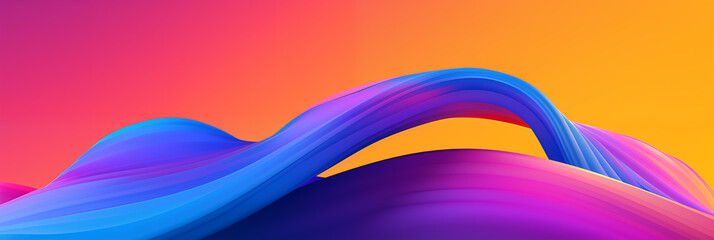 Vibrant gradient flows from creating a dynamic and fluid visual effect. Colors blend seamlessly, resembling waves of silk or liquid. Smooth transitions undulating contours