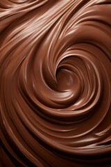 Swirls of chocolate cream as a background. Hot chocolate.