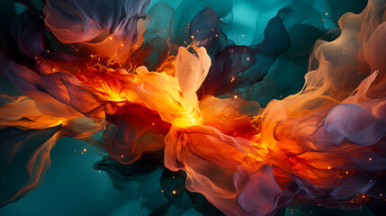 Vibrant and abstract background featuring fluid art. A stylish backdrop for websites, postcards, and notebooks.