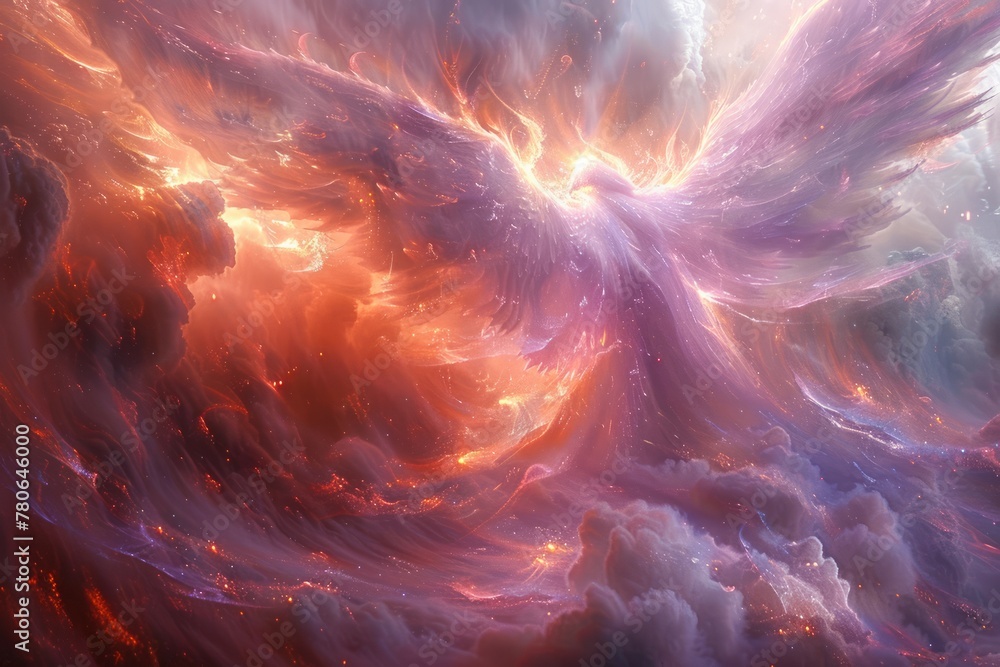 Aufkleber majestic cosmic phenomenon with vibrant colorful nebula and interstellar clouds in deep space