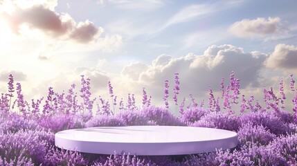 Abstract minimalistic background with lavender and pastel sky.
