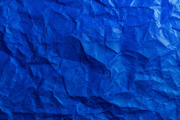 Blue Paper Texture background. Crumpled Blue paper abstract shape background.