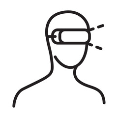virtual reality user with goggles