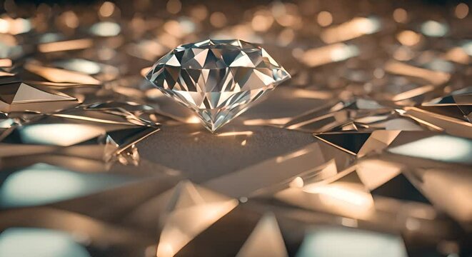 Sparkling diamond rotating background