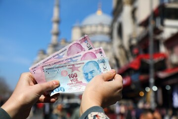 Turkish lira paper money banknotes - 780647439