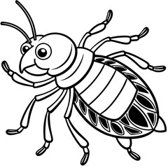 coloring-page-for-kids--cute-insect-flea