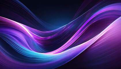 Obraz premium A vivid abstract design with dynamic waves of purple and blue energy flowing across a dark backdrop