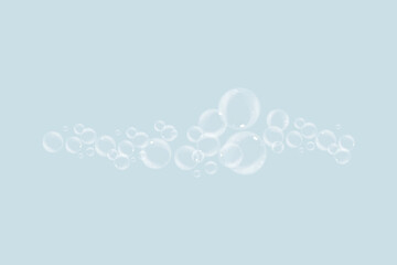 Bubble PNG. Set of realistic soap bubbles. Bubbles are located on a transparent background. Vector flying soap bubbles. Water glass bubble realistic png
