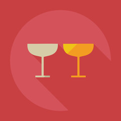 Flat modern design with shadow icons wineglass vector image