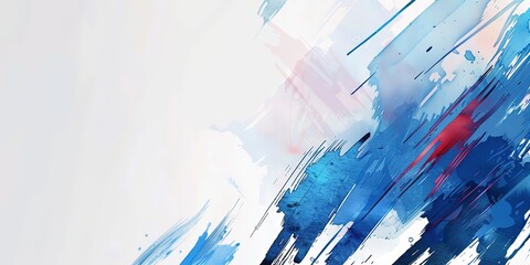 blue red whitecolor splash and paint brush stroke ,   beautiful minimal abstract background with copy space, Generative Ai	
