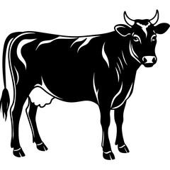 cow-graphic-icon--cow-black-silhouette-isolated-on