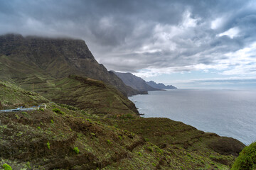 View of the cliffs of western Gran Canaria. Agaete. Canary islands. Spain