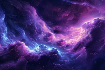 Fototapeta na wymiar Swirling shades of purples, blues, and pinks blending seamlessly in a cosmic nebula ,super realistic,soft shadown
