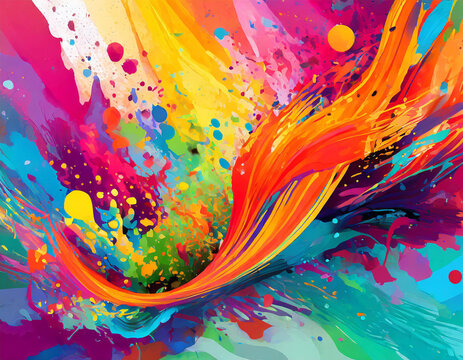 Dive into a world of vibrant colors and flowing shapes with this abstract artistic backdrop