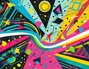 Experience the creativity of modern digital illustration in this bright and colorful abstract composition