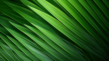 Tropical botanical green leaf background, palm tree leaf, coconut leaf, photo shot