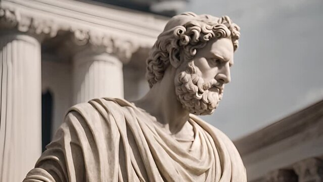 The statue of the Greek philosopher is a unique object of art that takes us to the world of ancient wisdom and reflection.
