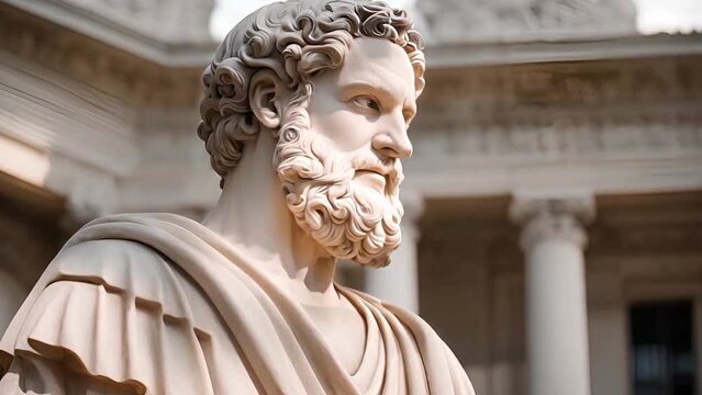 The statue of the Greek philosopher is a unique object of art that takes us to the world of ancient wisdom and reflection.