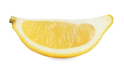 Deurstickers Piece of fresh lemon isolated on white © New Africa