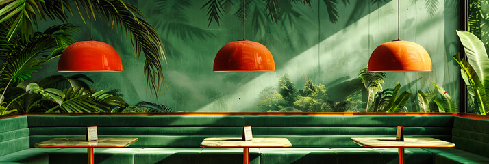 Vibrant Tropical Beach Bar Design with Neon Lights, Blue Umbrellas, and Summer Decor, Perfect for Holiday Relaxation